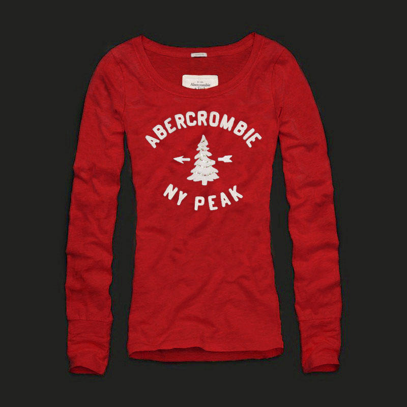 Abercrombie Fitch Mujeres De Cuello Redondo Largo Remera AF8152